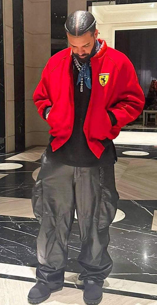90's Ferrari bomber varsity jacket wool leather Nice Man Sports XL red formula one F1 grand Prix Drake official vintage