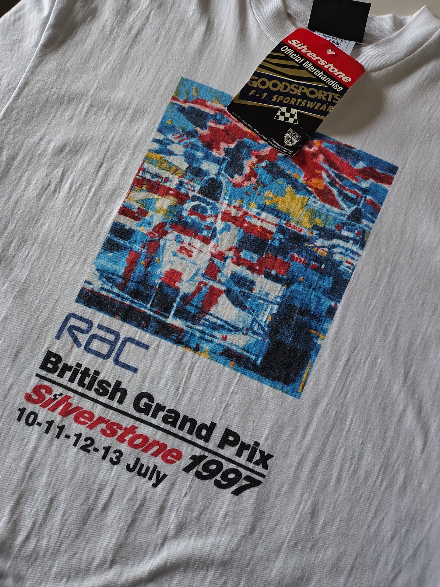 1997 British grand prix official white  t-shirt Silverstone formula 1 F1