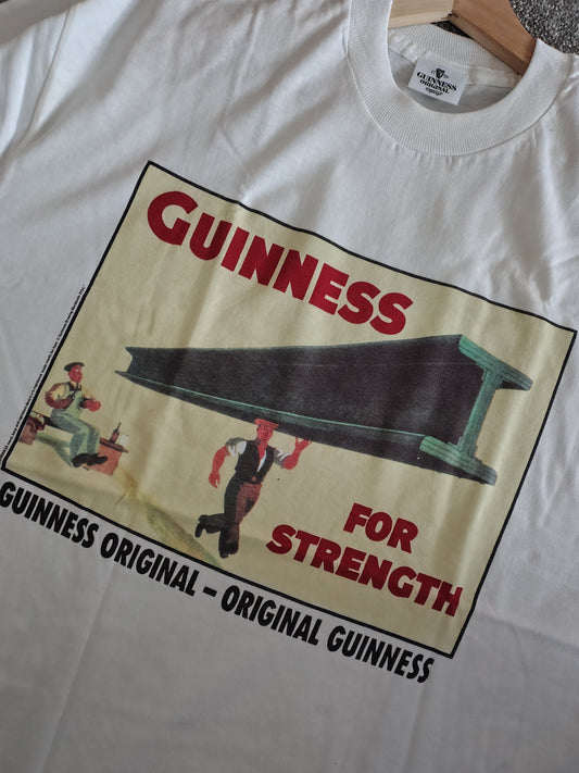 1994 Guinness for strength original white single stitch t-shirt vintage XL 90's Ireland Rare Pints