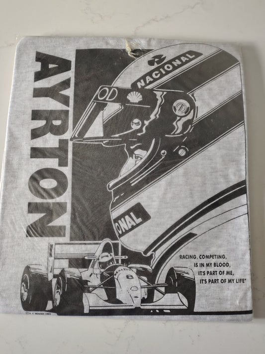Vintage 1995 Ayrton Senna t-shirt XL Brazil screen print McLaren Lotus Toleman Senninha