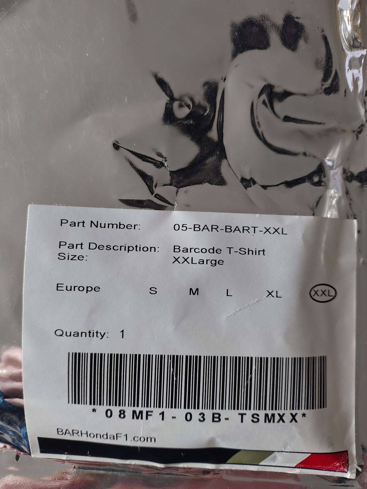 2004 BAR Honda BARcode t-shirt mens XXL original merchandise New in pack