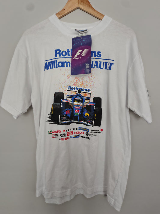 Vintage Rothmans Williams Renault Grand Prix T-shirt Official White Medium Mens