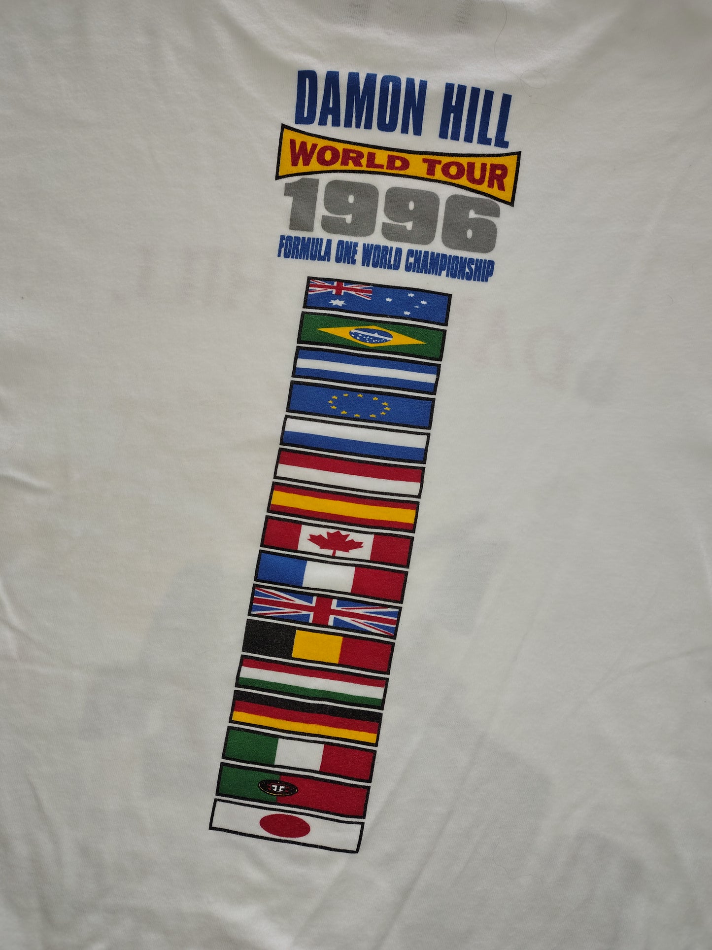 1996 Damon Hill World tour t-shirt Williams Renault FW18 vintage F1