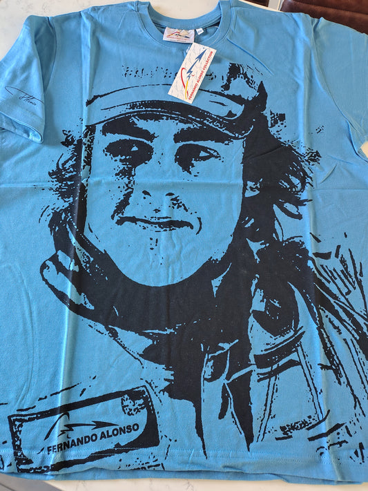 Official Fernando Alonso Renault t-shirt blue circa 2005/06 F1 formula one BNWT XXL