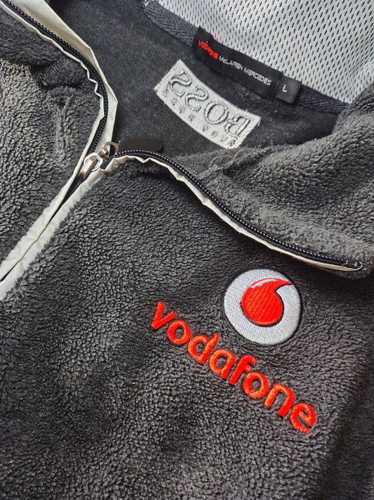Official Vodafone McLaren Mercedes Black/silver mens fleece 1/4 zip sweater Lewis Hamilton