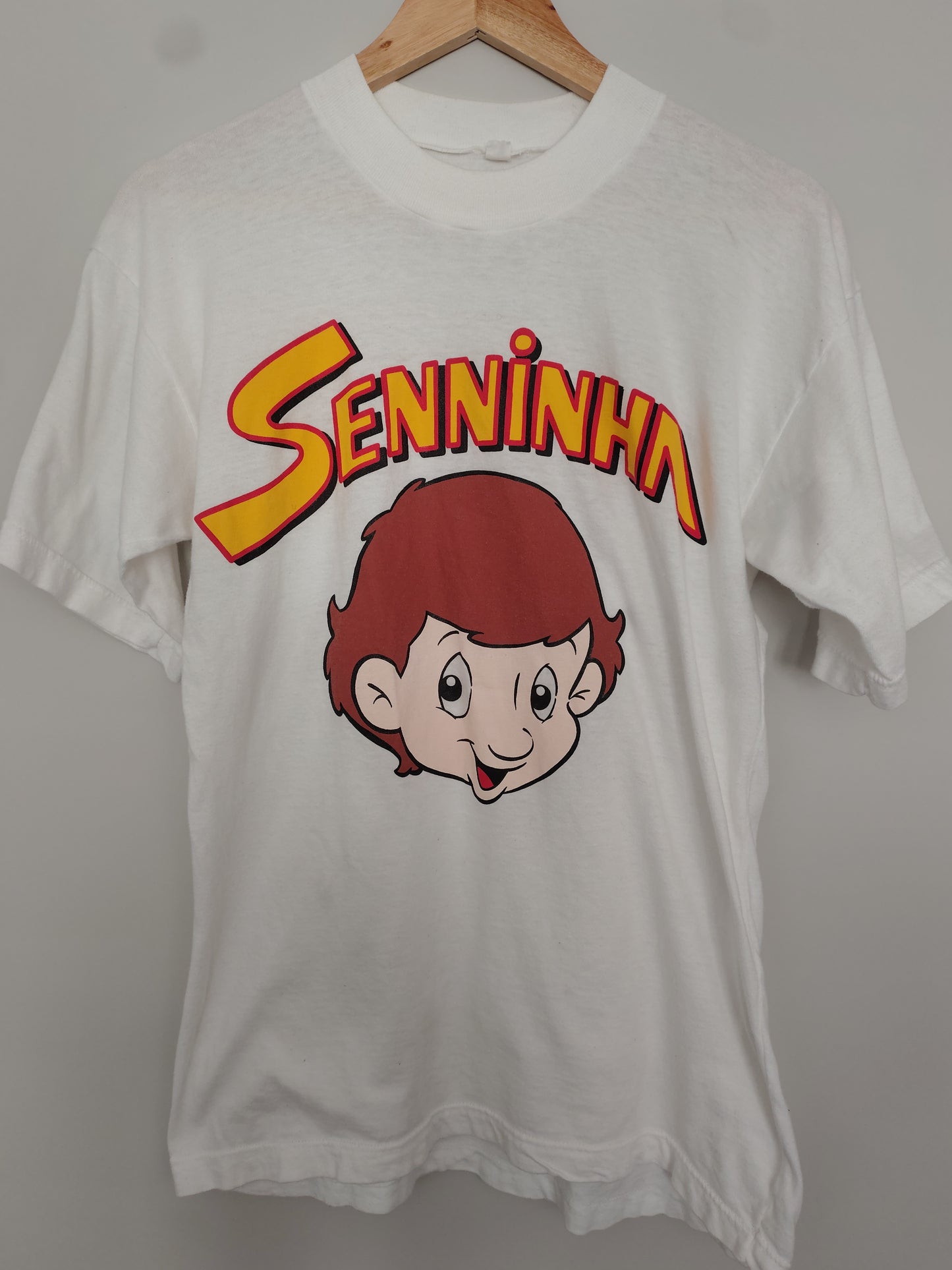 Vintage Ayrton Senna Senninha T-shirt Brazil McLaren Lotus Toleman Williams Rare