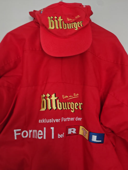 RTL F1 German Broadcaster jacket coat and cap Bitburger TV Formel 1