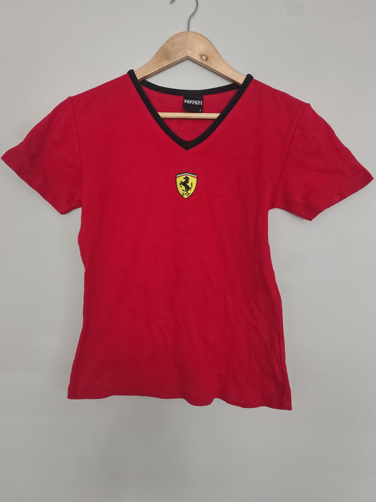 Official Ferrari red ladies t-shirt crop top baby tee
