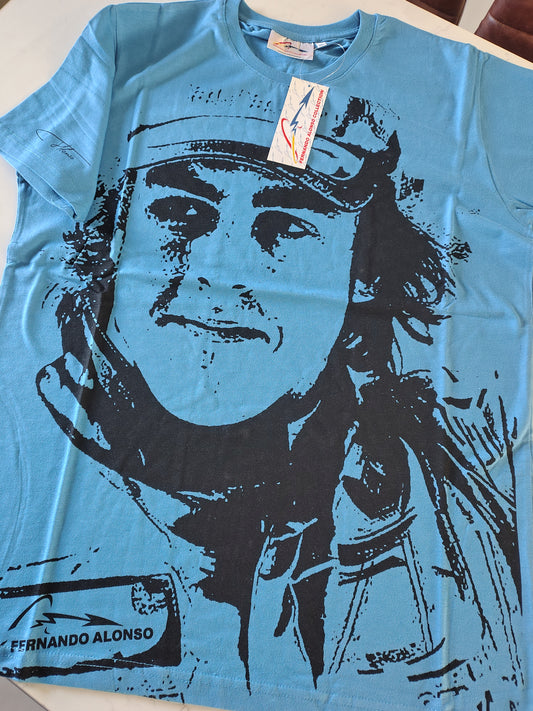 Official Fernando Alonso Renault t-shirt blue circa 2005/06 F1 formula one BNWT XL unisex