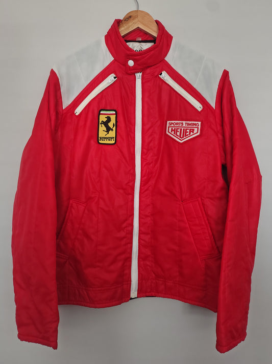Late 1970s / early 1980s Scuderia Ferrari grid team jacket Apollo made in England Heuer F1 grand Prix Formula 1
