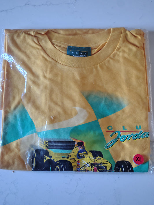 1998 official club Jordan 198 t-shirt yellow grand prix F1 formula 1 Eddie